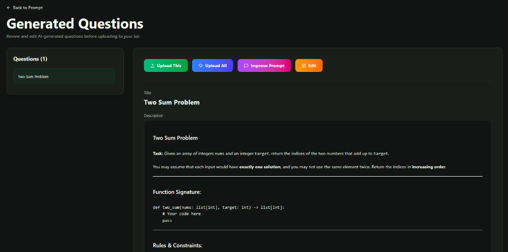 Review AI Generated Questions