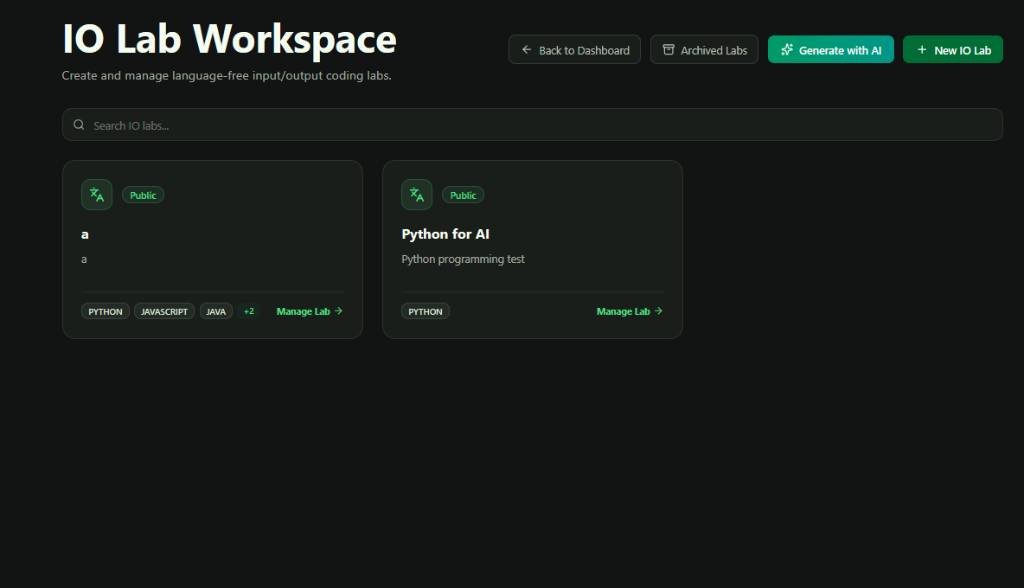 IO Lab Workspace